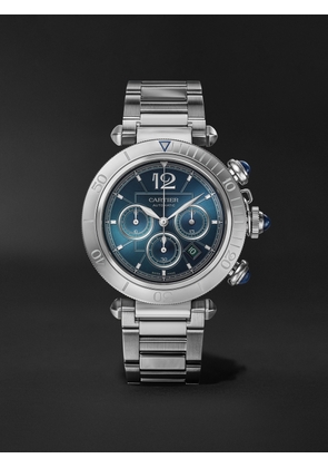 Cartier - Pasha de Cartier Automatic Chronograph 41mm Stainless Steel Watch, Ref. No. CRWSPA0039 - Men - Blue