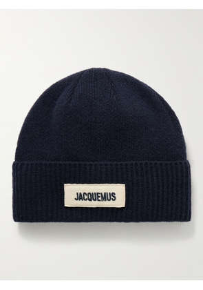 Jacquemus - Logo-Appliquéd Merino Wool Beanie - Men - Blue