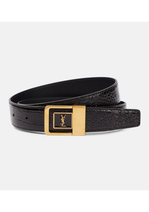 Saint Laurent La 66 croc-effect leather belt