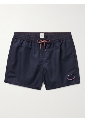 Paul Smith - Happy Slim-Fit Short-Length Logo-Embroidered Recycled Swim Shorts - Men - Blue - S