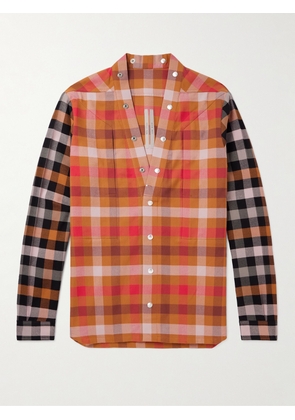Rick Owens - Checked Cotton-Flannel Shirt - Men - Orange - IT 46