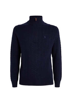 Polo Ralph Lauren Wool-Cotton Quarter-Zip Sweater