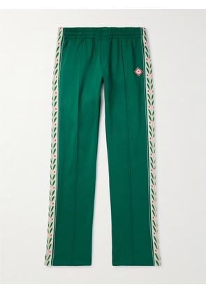 Casablanca - Laurel Straight-Leg Logo-Appliquéd Jersey Sweatpants - Men - Green - S
