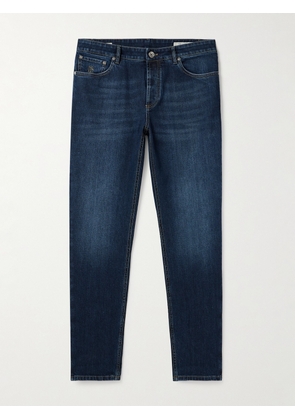 Brunello Cucinelli - Slim-Fit Straight-Leg Logo-Embroidered Jeans - Men - Blue - IT 46