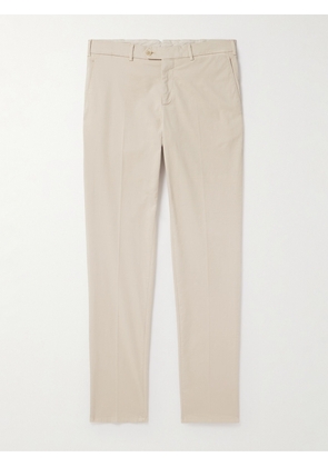 Brunello Cucinelli - Slim-Fit Cotton-Blend Twill Trousers - Men - Neutrals - IT 44