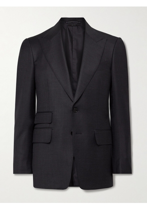 TOM FORD - Shelton Slim-Fit Sharkskin Wool-Blend Suit Jacket - Men - Blue - IT 48