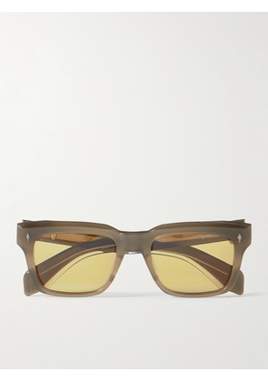 Jacques Marie Mage - Torino Square-Frame Acetate Sunglasses - Men - Brown