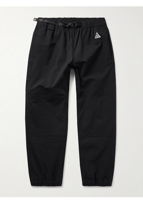 Nike - ACG Tapered Logo-Embroidered Belted Shell Trousers - Men - Black - S