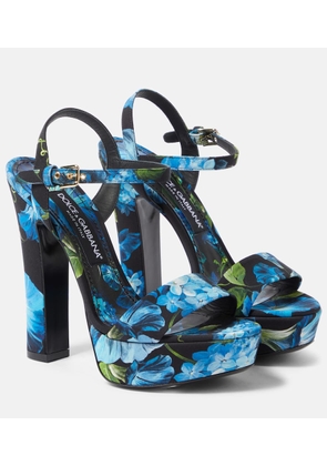 Dolce&Gabbana Floral satin platform sandals