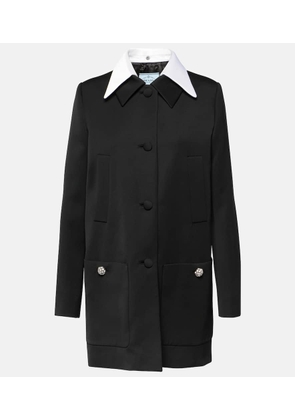 Prada Satin-trimmed virgin wool coat