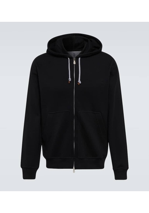 Brunello Cucinelli Zip-up cotton-blend hoodie