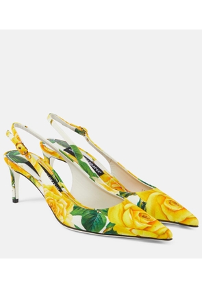 Dolce&Gabbana Floral canvas slingback pumps