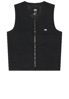 Dickies Duck Carpenter Vest in Stonewashed Black - Black. Size M (also in L).