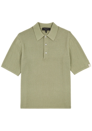 Rag & Bone Nolan Waffle-knit Cotton-blend Polo Shirt - Green - XL