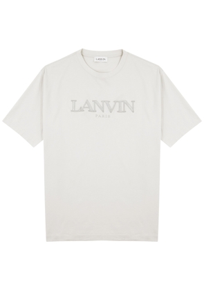 Lanvin Logo-embroidered Cotton T-shirt - Grey - XL