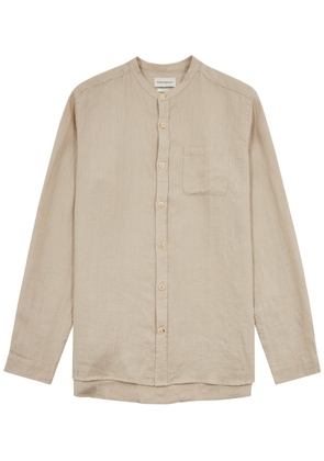 Oliver Spencer Grandad Linen Shirt - Beige - 15.5