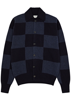 Oliver Spencer Britten Checked Wool Cardigan - Navy - L