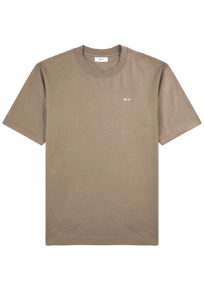 NN07 Logo-embroidered Cotton T-shirt - Camel - M