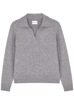 Aexae Cashmere Polo Jumper - Grey - M (UK12 / M)