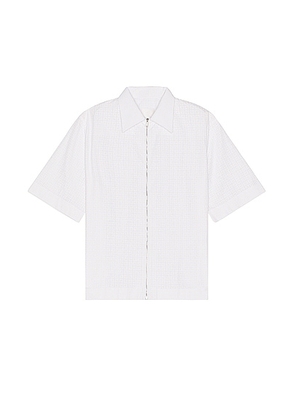 Givenchy Short Sleeve Boxy Fit Zipped Shirt in White - White. Size 38 (also in 39, 40, 41).
