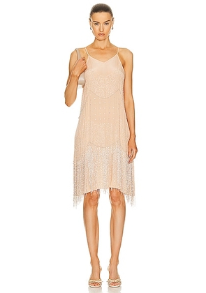 BODE Beaded Shakey Dress in Blush - Blush. Size M (also in S).