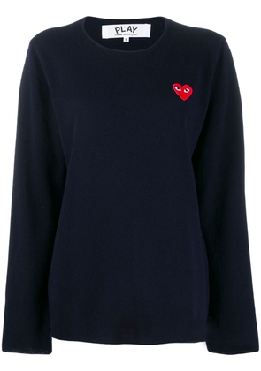 Comme Des Garçons heart logo patch sweater - Blue