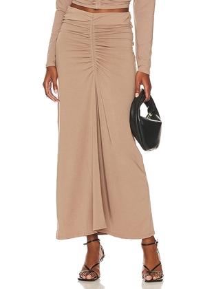 Bobi Flowy Skirt in Tan. Size M, S, XL, XS.