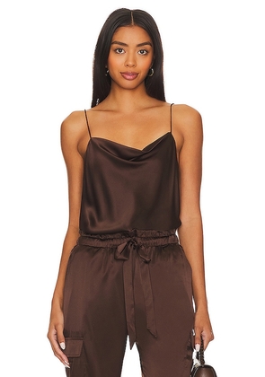 CAMI NYC Axel Bodysuit in Brown. Size XL, XS.