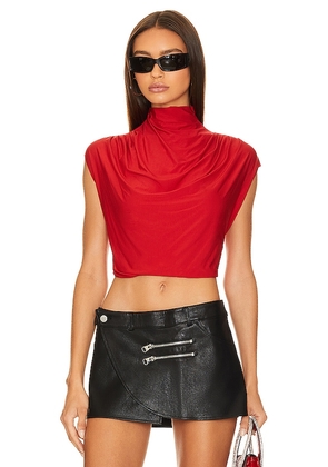Commando Butter Draped Crop Top in Red. Size M, S, XL.