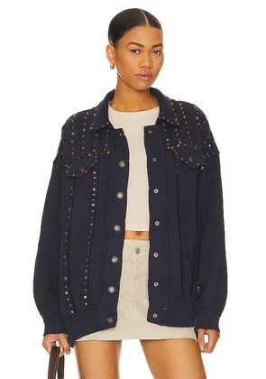 Free People x We The Free Keepin' On Trucker Jacket in Navy. Size M, S, XL, XS.