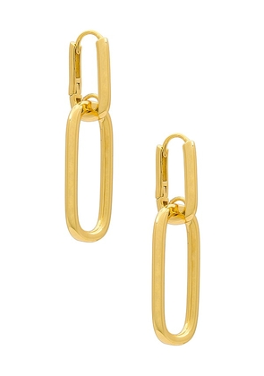By Adina Eden Drop Link Earrings in Metallic Gold.