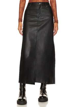 Free People x We The Free City Slicker Faux Leather Maxi Skirt In Black in Black. Size 10, 12, 2, 4, 6, 8.