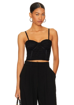 Alice + Olivia Damia Ruched Bustier in Black. Size 12, 6, 8.