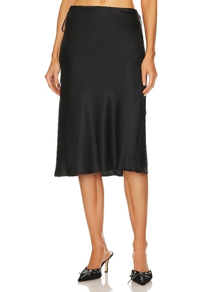 GUIZIO Mae Midi Skirt in Black. Size M, S, XS, XXS.