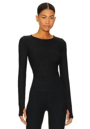 Beyond Yoga Featherweight Sunrise Cropped Top in Black. Size XL.