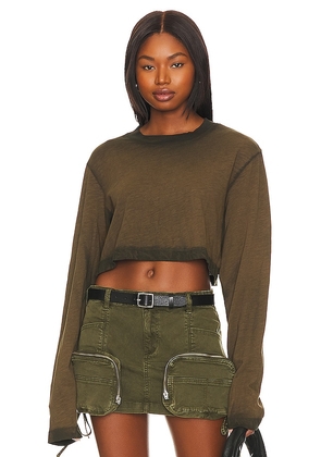 COTTON CITIZEN Tokyo Top in Army. Size S, XS.