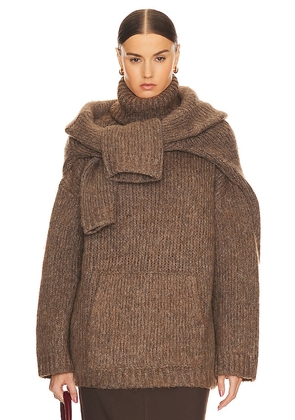 Helsa Janin Sweater in Brown. Size M, S, XL, XS, XXS.
