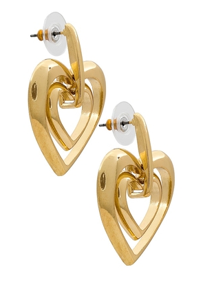 BaubleBar Chrissy Earrings in Metallic Gold.