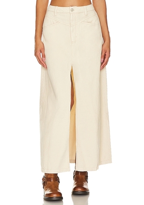 Free People Come As You Are Cord Maxi Skirt in Cream. Size 10, 12, 2, 4, 6, 8.