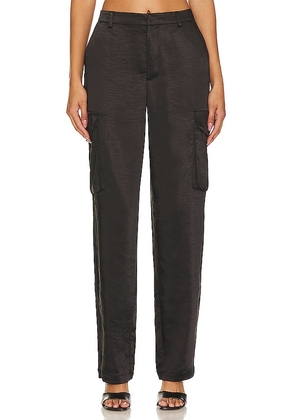 Good American Washed Satin Cargo Pant in Black. Size 00, 10, 2, 6, 8.