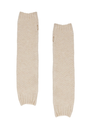 Free People Amour Knit Arm Warmers in Cream.