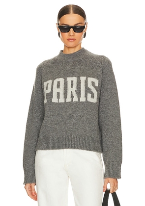 ANINE BING Kendrick Sweater University Paris in Charcoal. Size M.