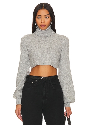 Camila Coelho Cesare Cropped Sweater in Grey. Size M, S, XS.