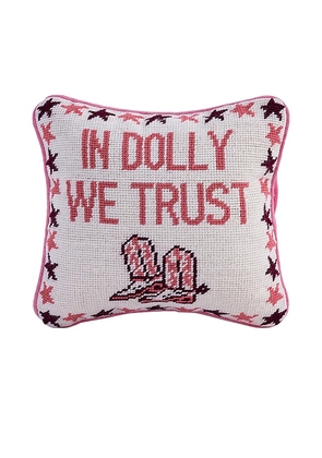 Furbish Studio Trust Dolly Needlepoint Pillow in Pink.