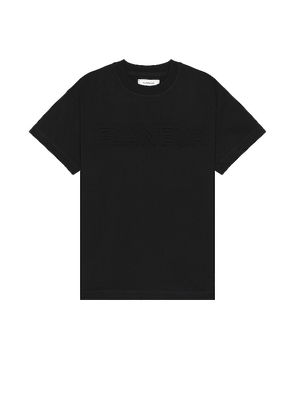 FLANEUR Embossed T-shirt in Black. Size XL/1X, XXL/2X.