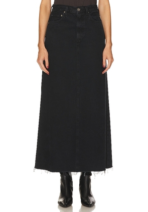 AGOLDE Hilla Long Line Skirt in Black. Size 25, 26, 27, 28, 29, 30, 31.