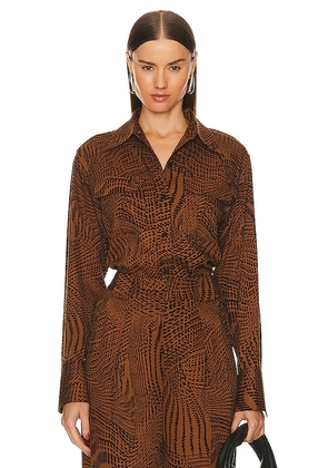 Equipment 801 Signature Button Up in Brown. Size 2, 4.