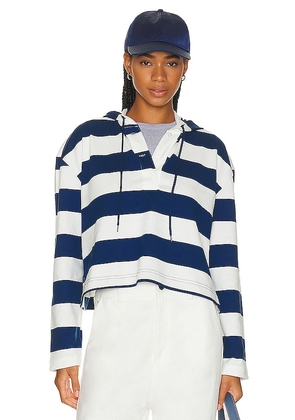 BEVERLY HILLS x REVOLVE Oversized Rugby Hoodie in Navy. Size M, S, XL, XS, XXS.