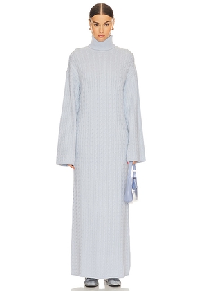 Helsa Shai Cable Knit Dress in Baby Blue. Size M, S, XL, XS.