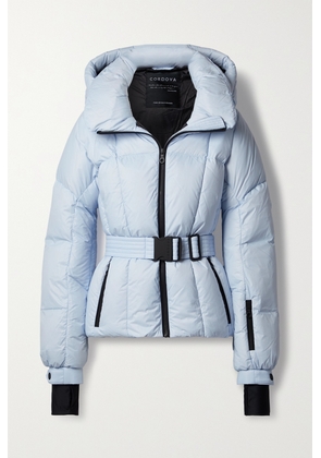 Cordova - Monterossa Belted Hooded Quilted Down Ski Jacket - Blue - x small,small,medium,large